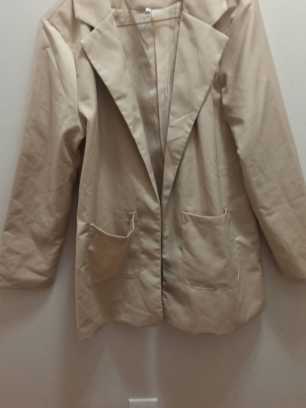 Beige Women's Blazer Jacket - Neutral Tailored Coat